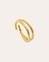 Anel Duplo Twist Banho Ouro