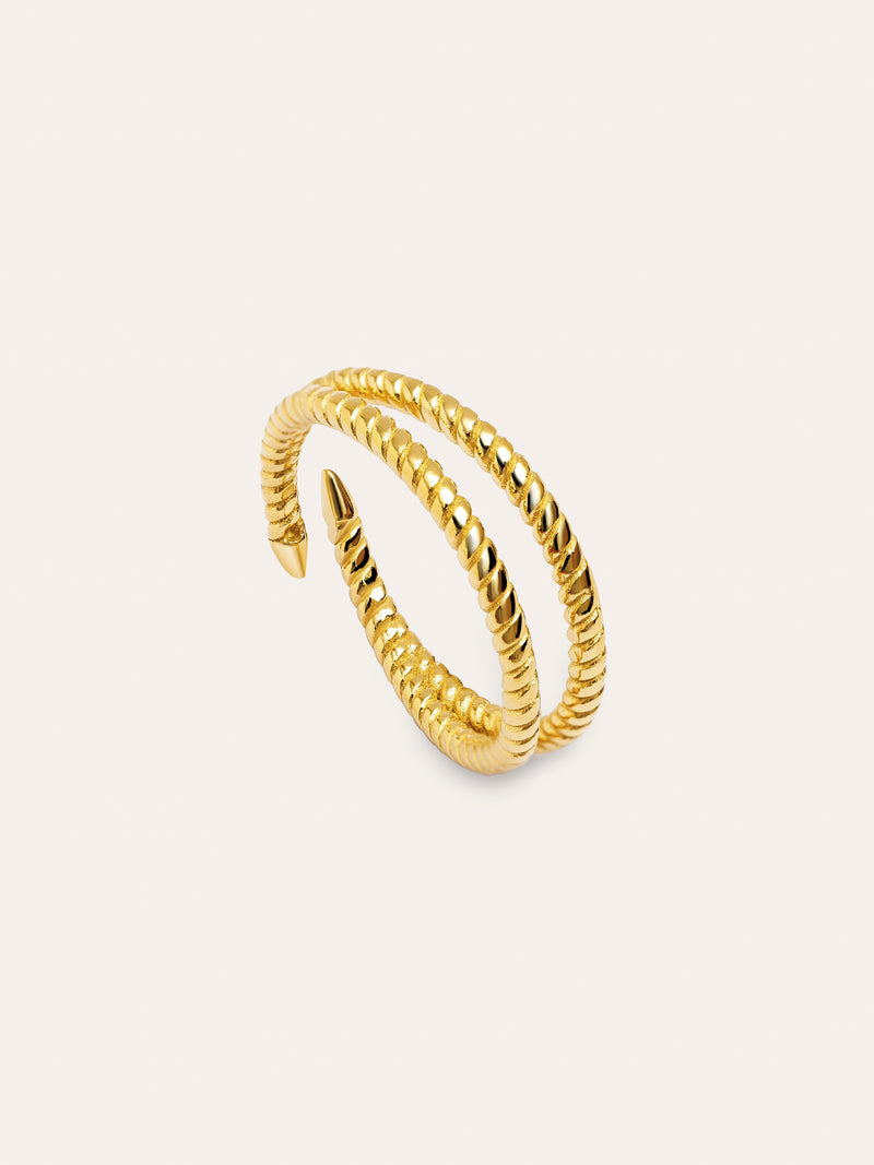 Anel Duplo Twist Banho Ouro