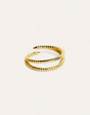 Anel Duplo Twist Banho Ouro