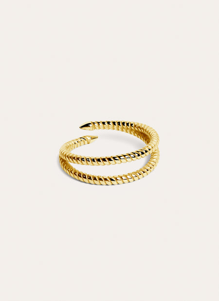 Anel Duplo Twist Banho Ouro