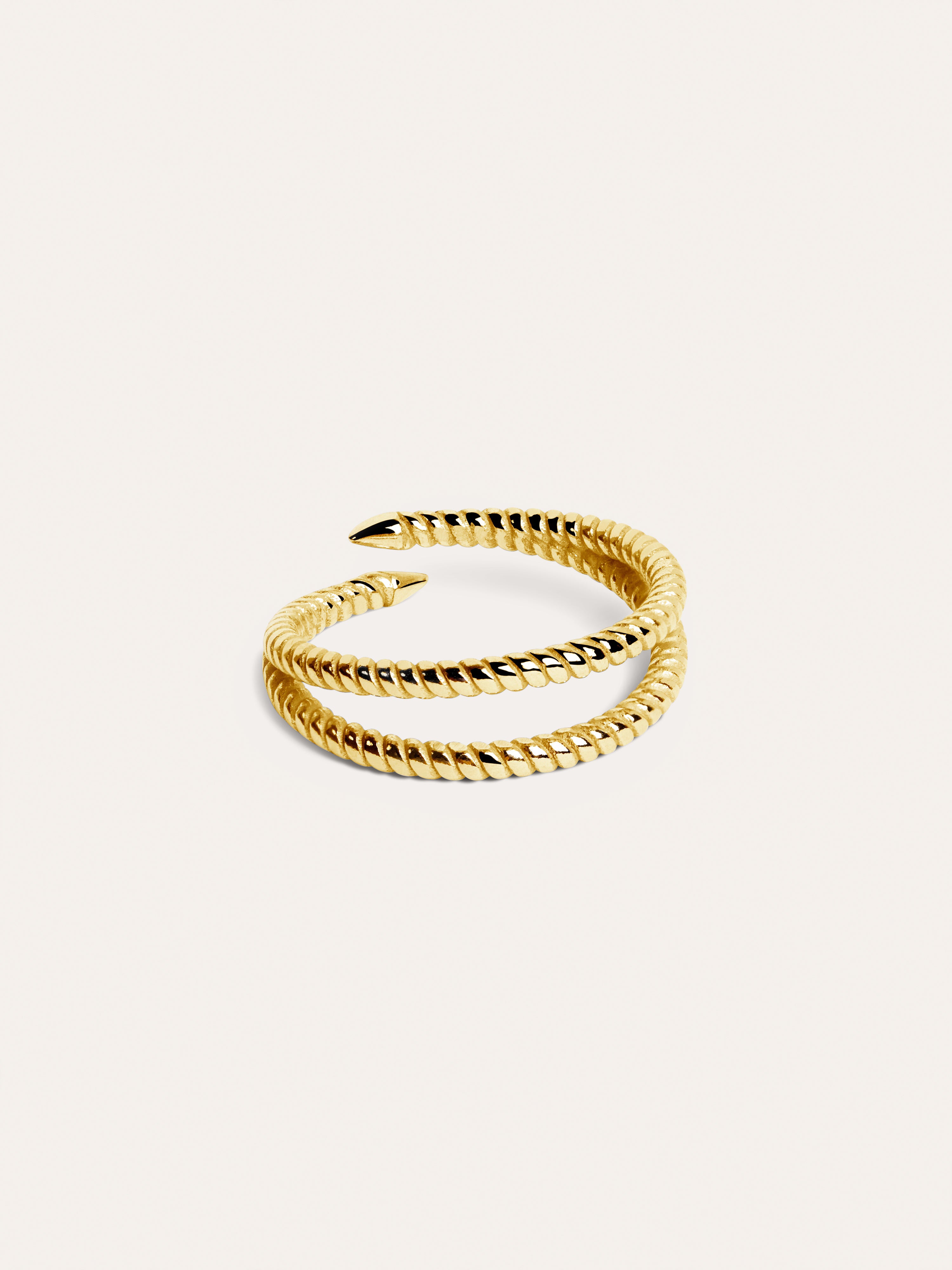 Anel Duplo Twist Banho Ouro