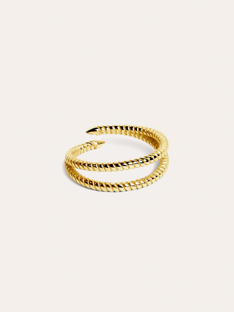Anel Duplo Twist Banho Ouro