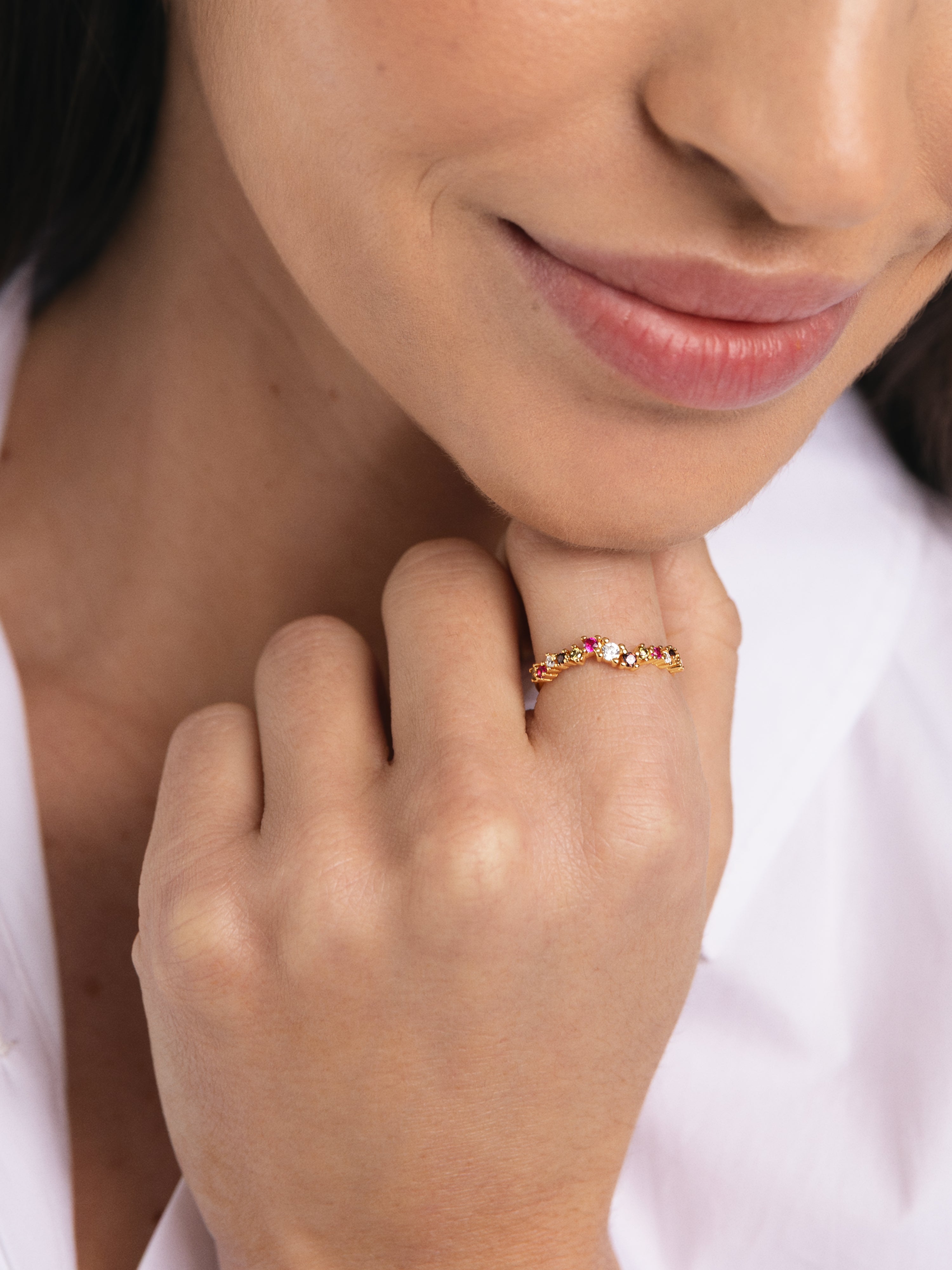 Estellar Colors Ring Silber, vergoldet