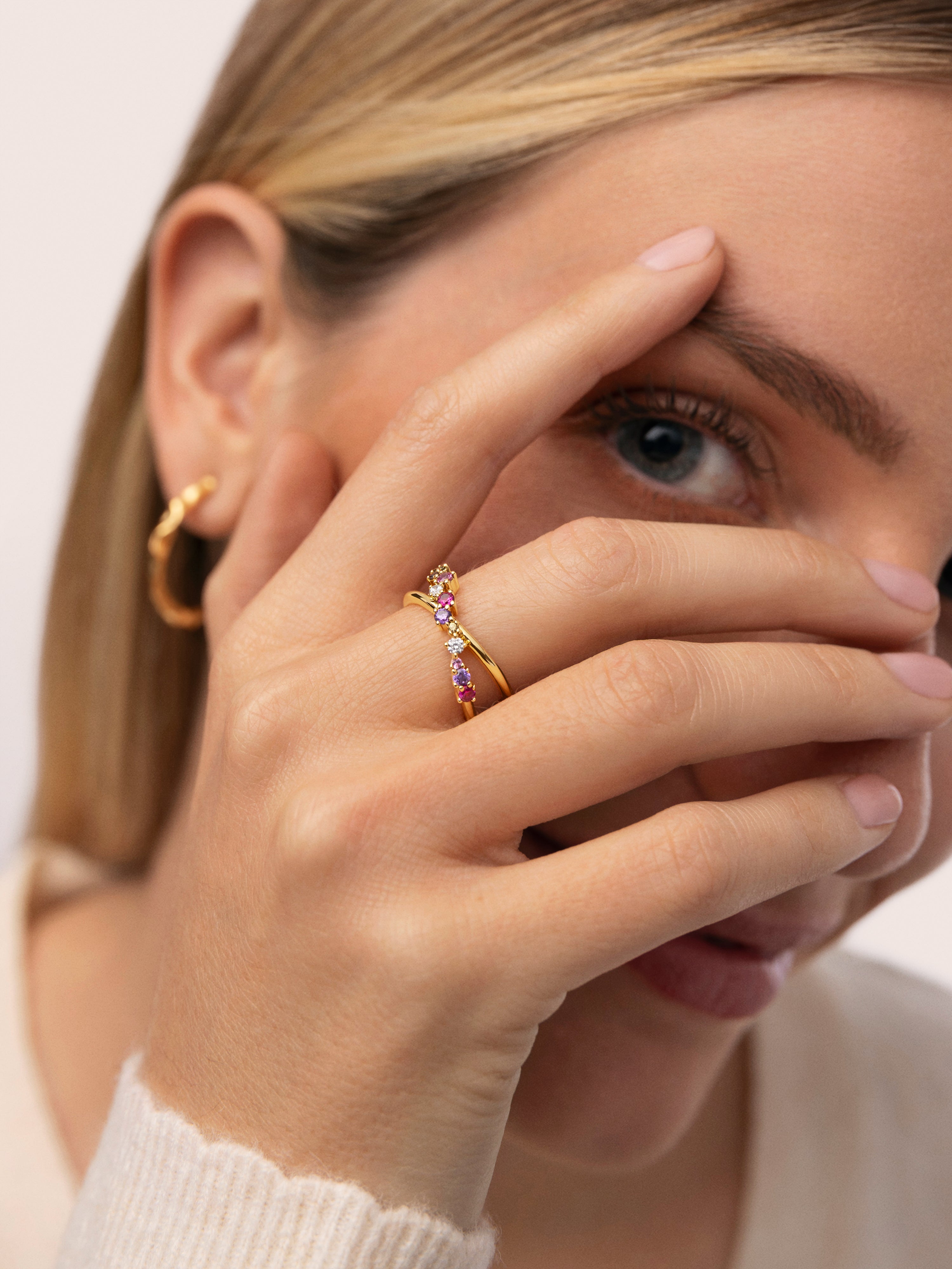 Anillo Estelar Cross Baño Oro