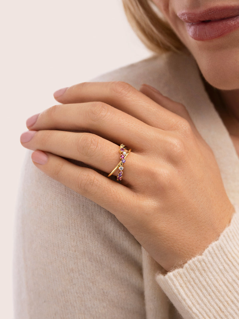 Anillo Estelar Cross Baño Oro