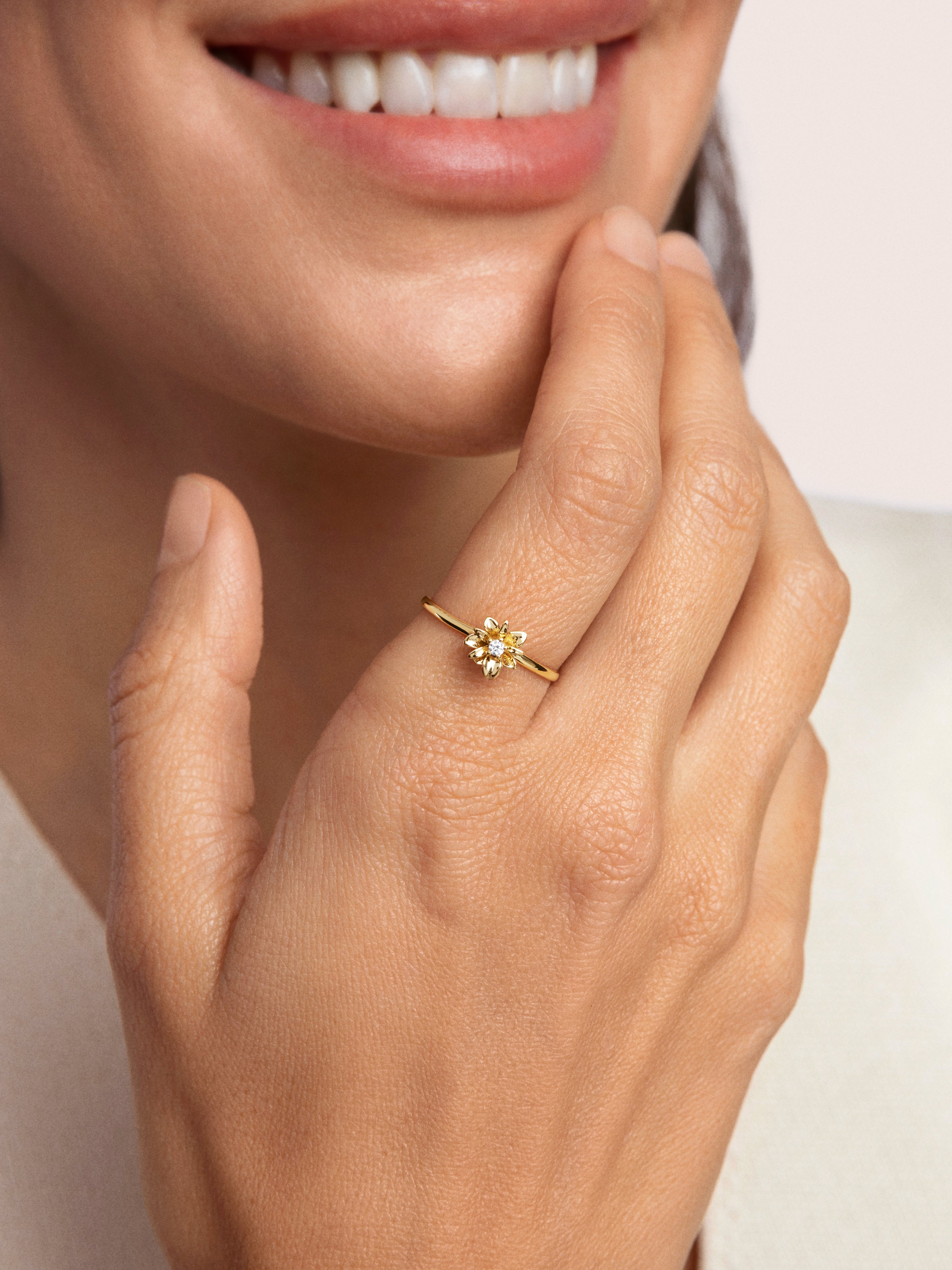 Anillo Gardenia Baño Oro