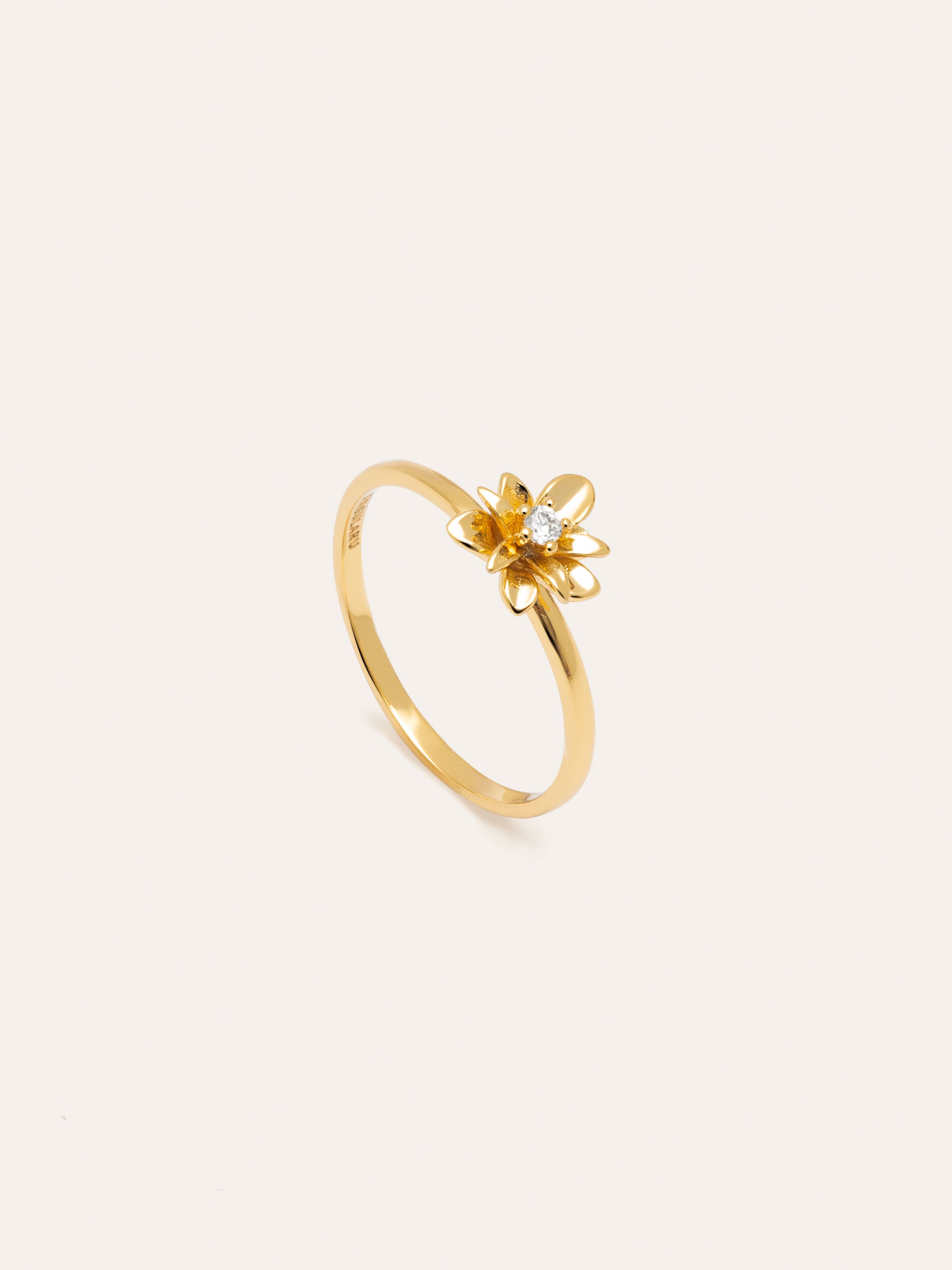 Anillo Gardenia Baño Oro