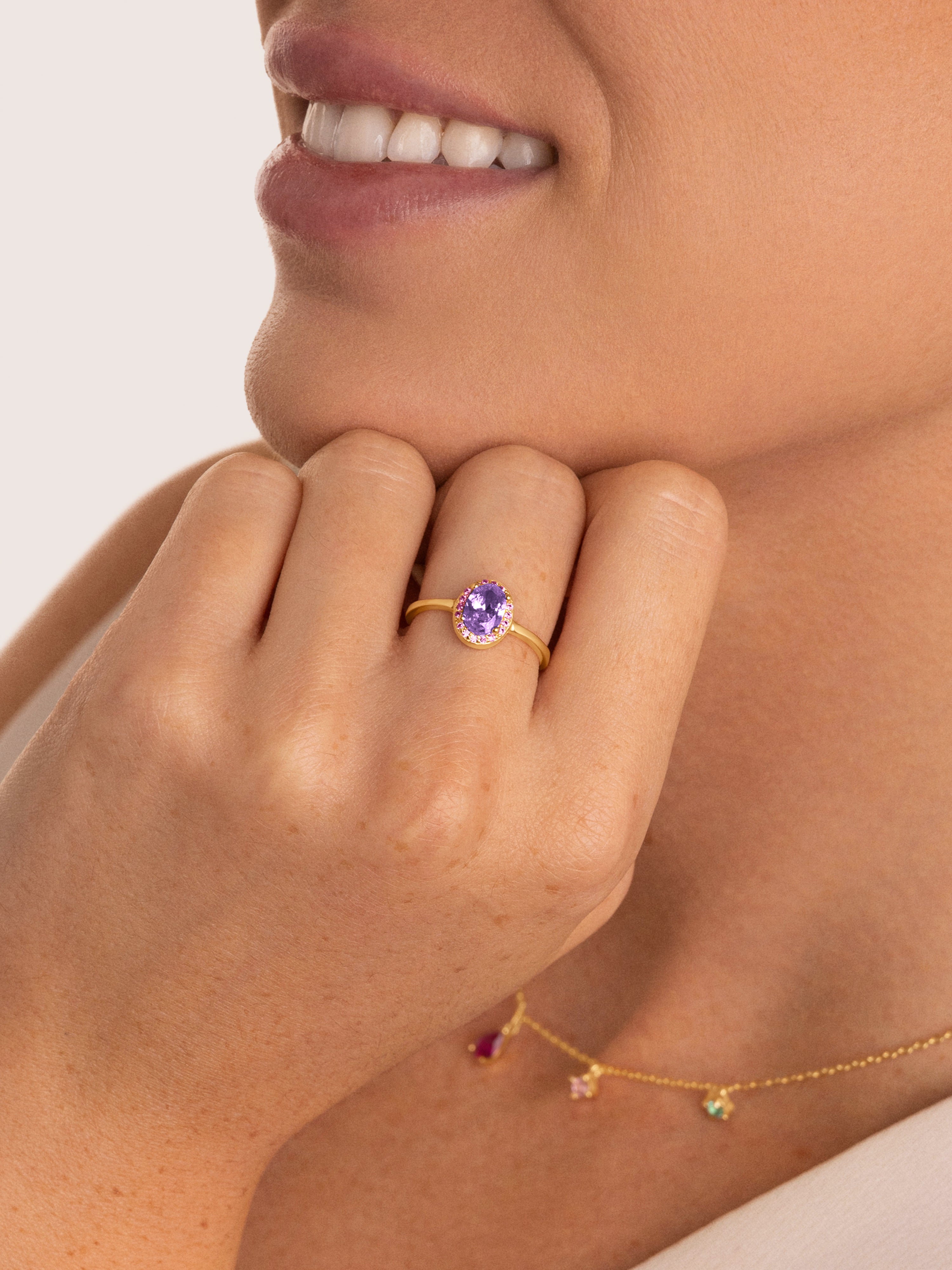 Anel Grape Colors Banhado a Ouro