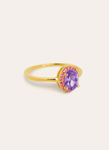 Anel Grape Colors Banhado a Ouro