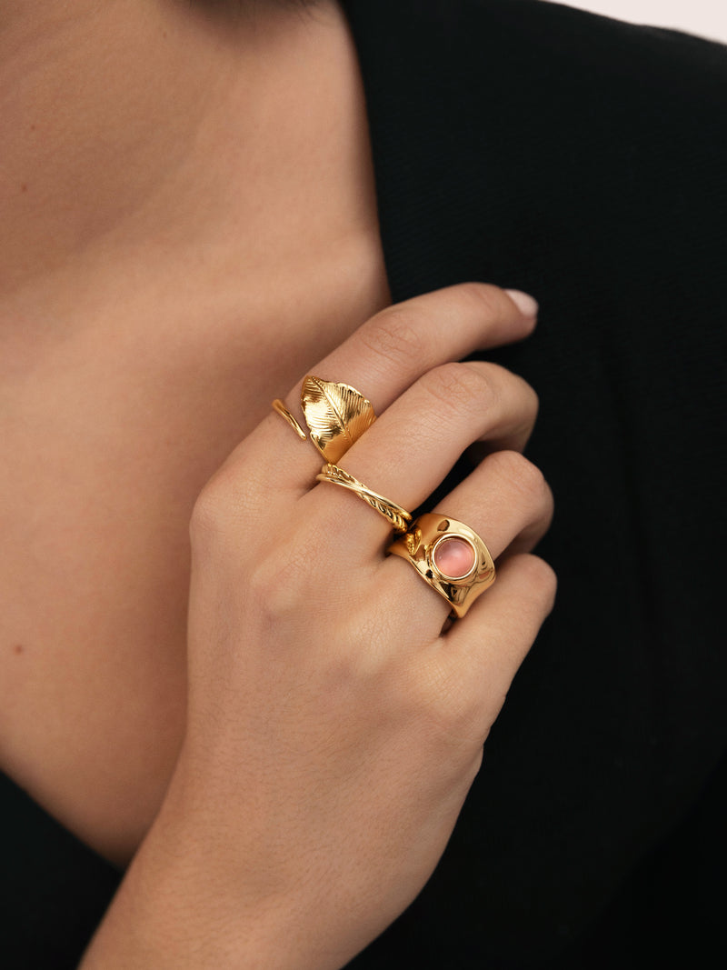 Anillo Story Acero Baño Oro