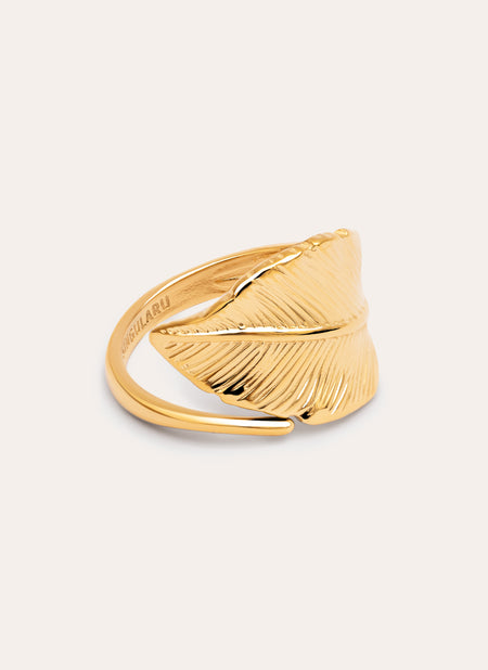 Leaf Stainless Steel Gold Ring 