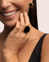 Black Ibiza Stainless Steel Gold Ring
