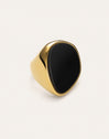 Black Ibiza Stainless Steel Gold Ring