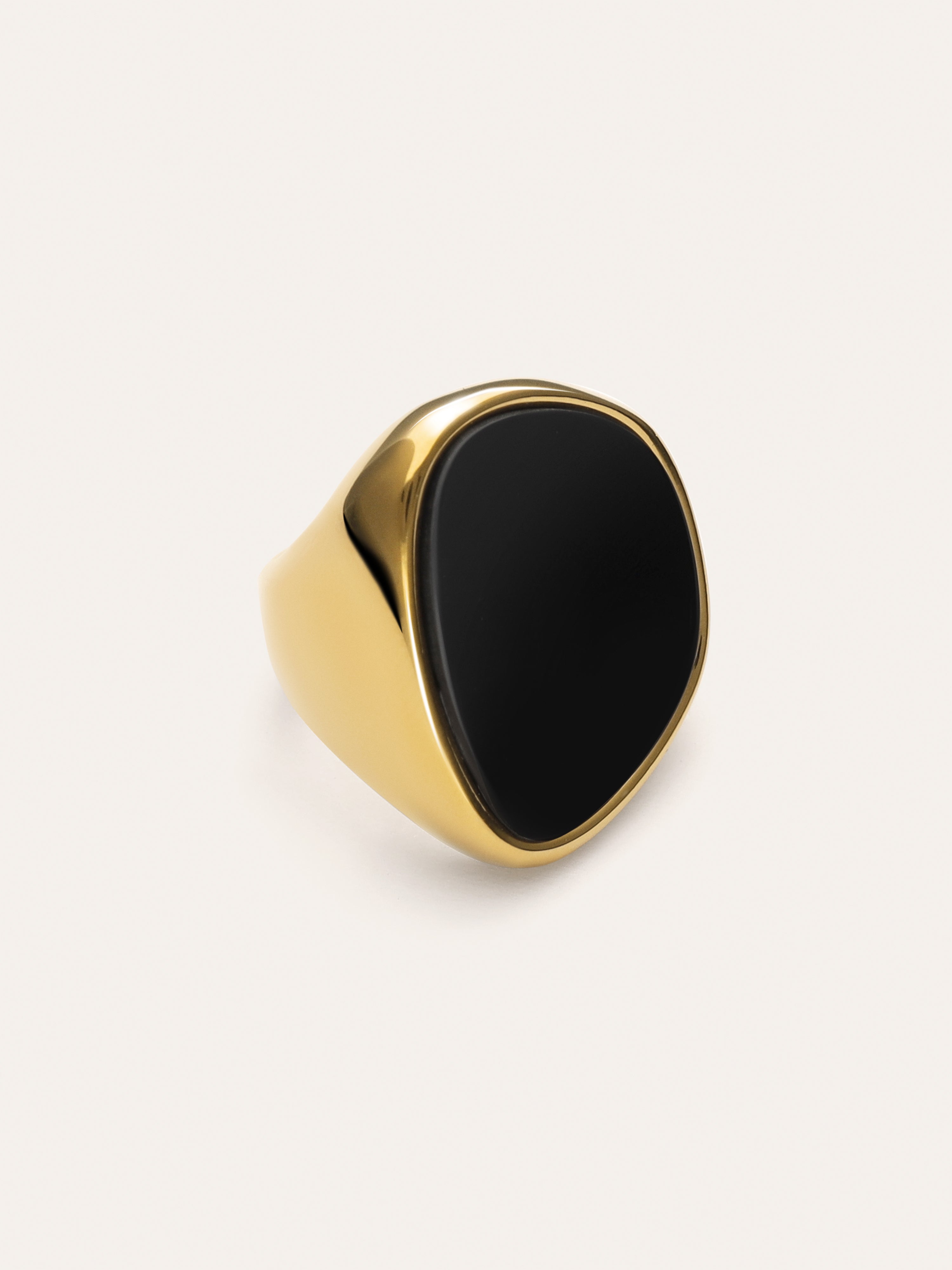 Black Ibiza Stainless Steel Gold Ring