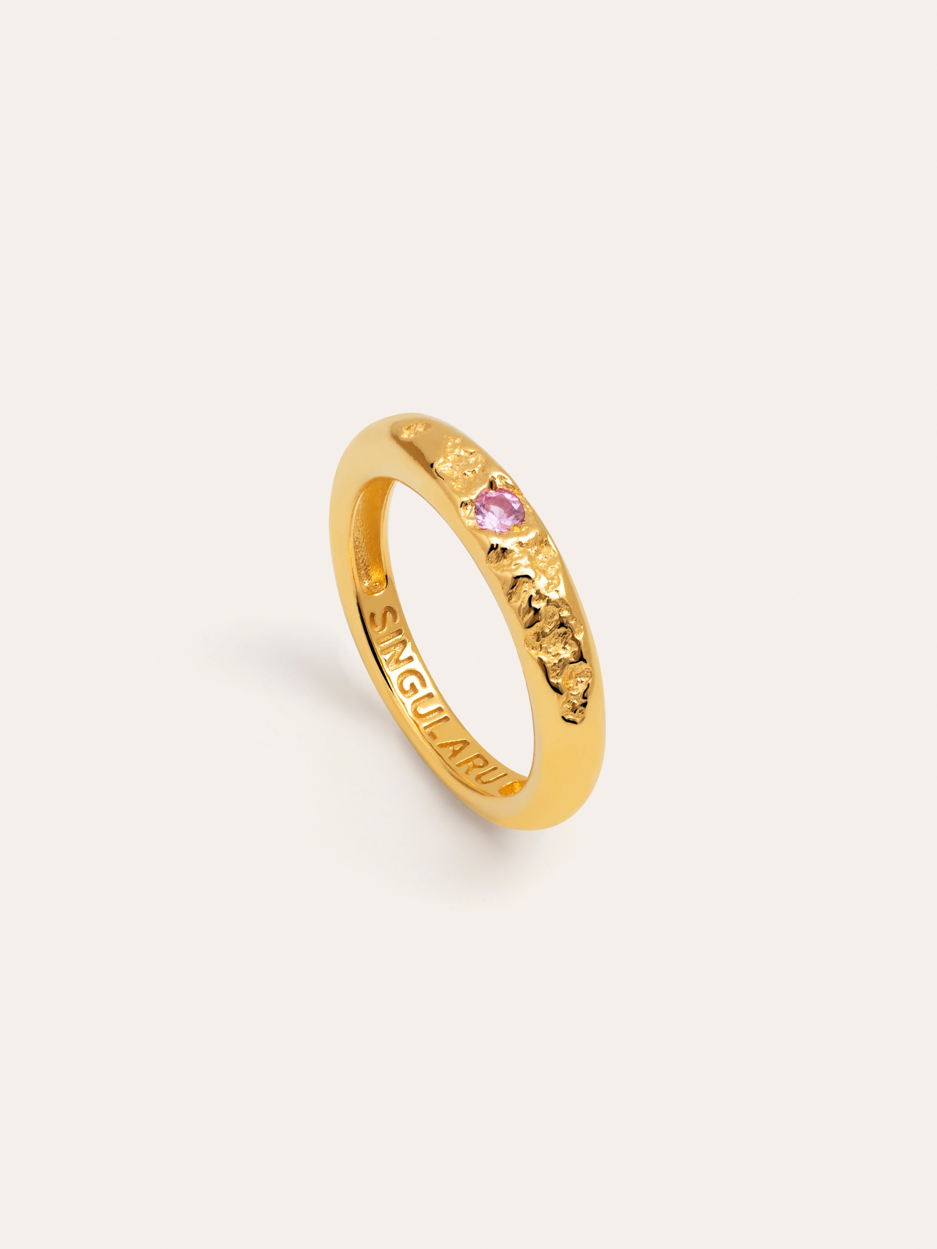 Anillo Karma Rosa Baño Oro