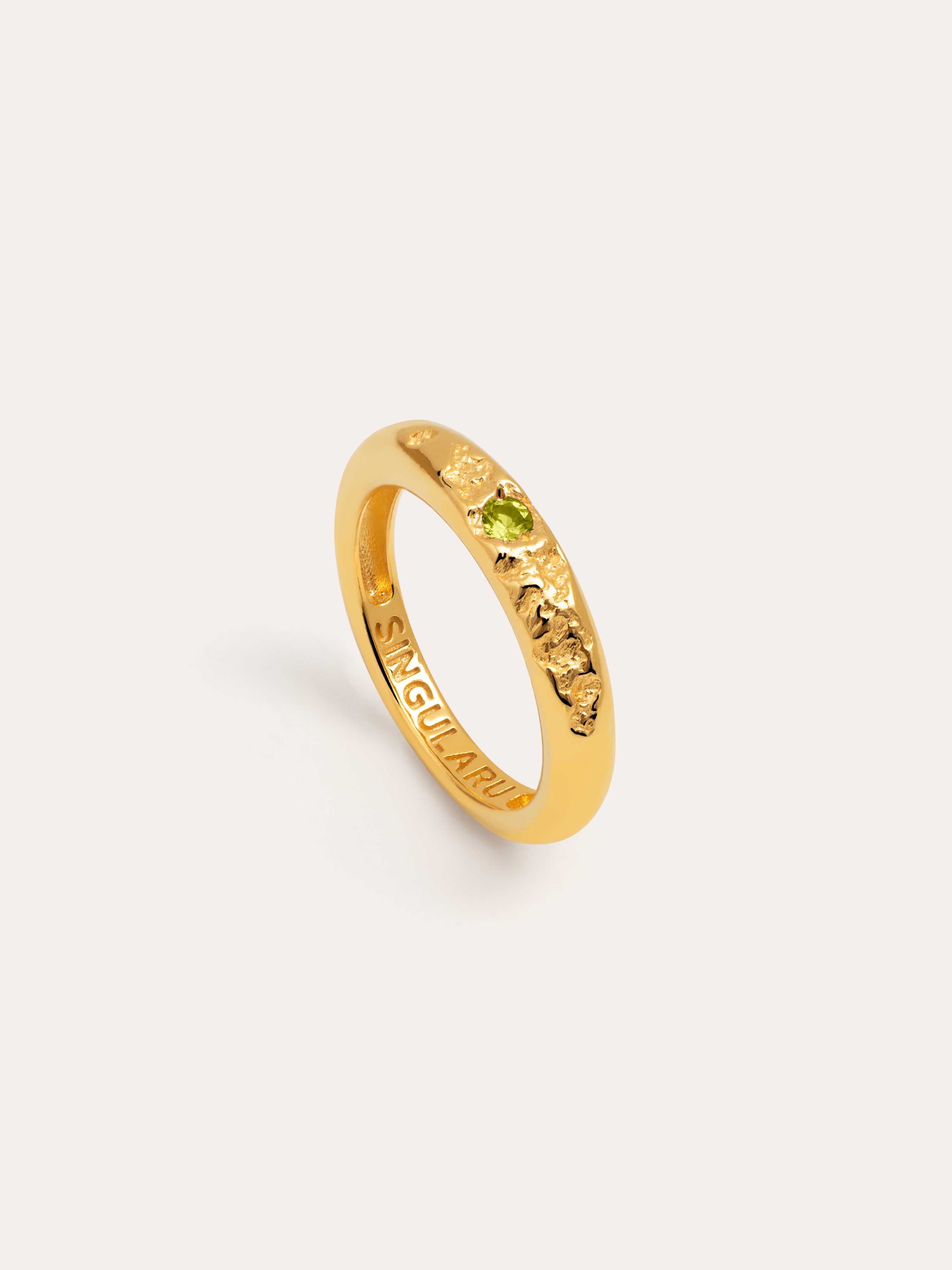 Anillo Karma Verde Baño Oro