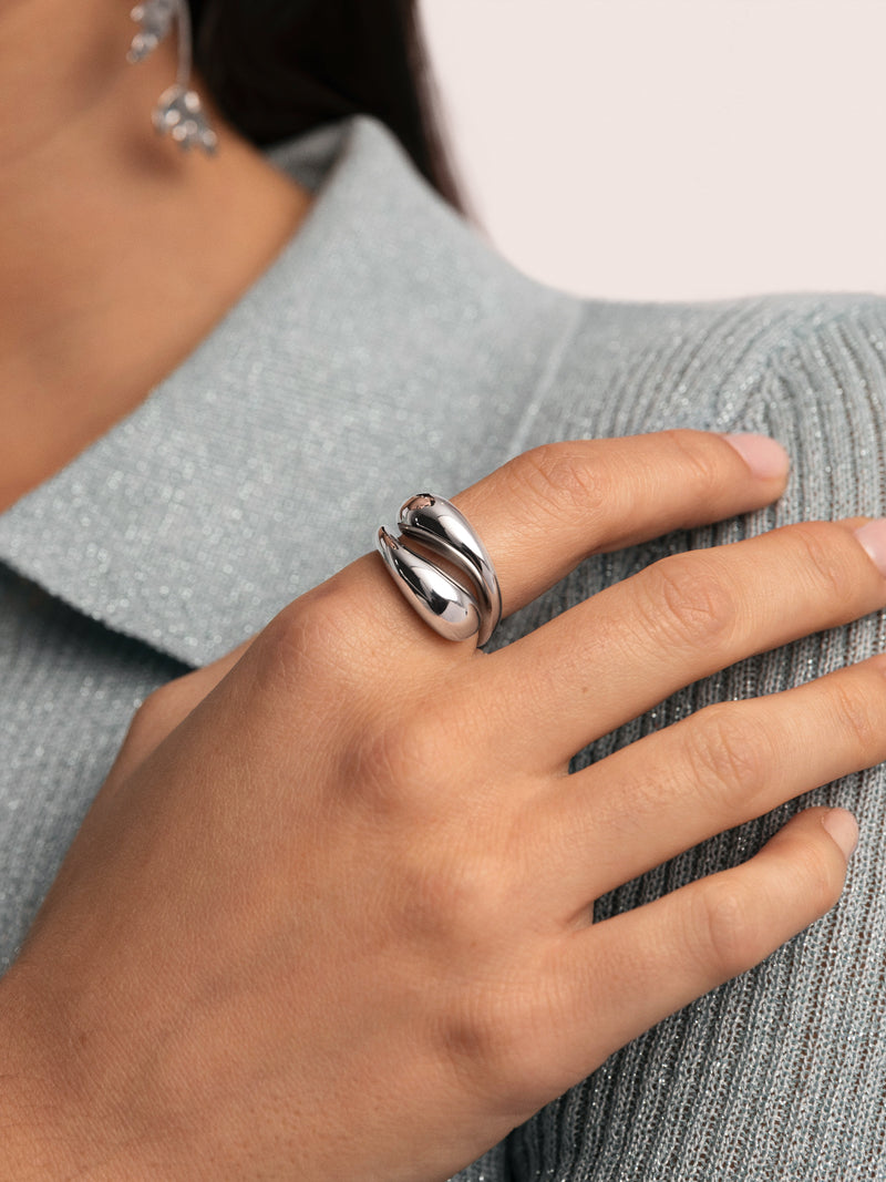 Anillo Maxi Abbraccio Acero