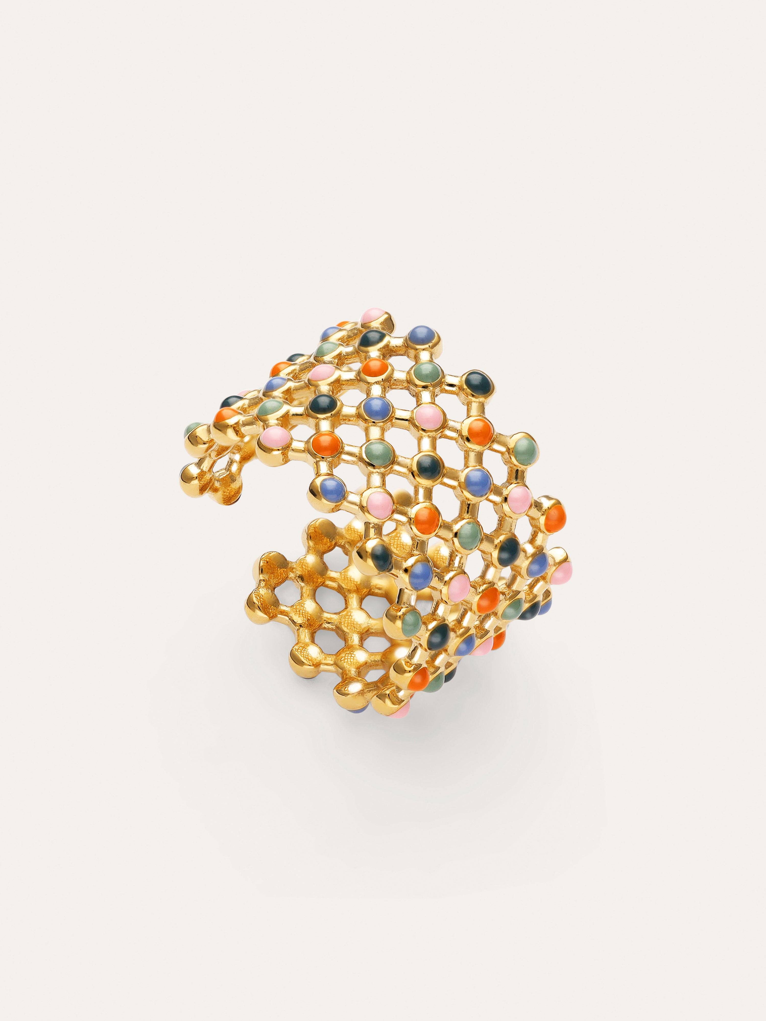 Anillo Mini Bomb Enamel Acero Baño Oro