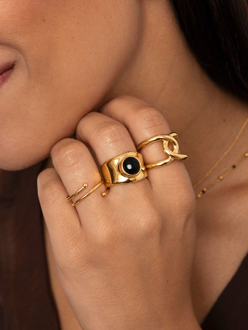 Anel One Link Banho de Ouro