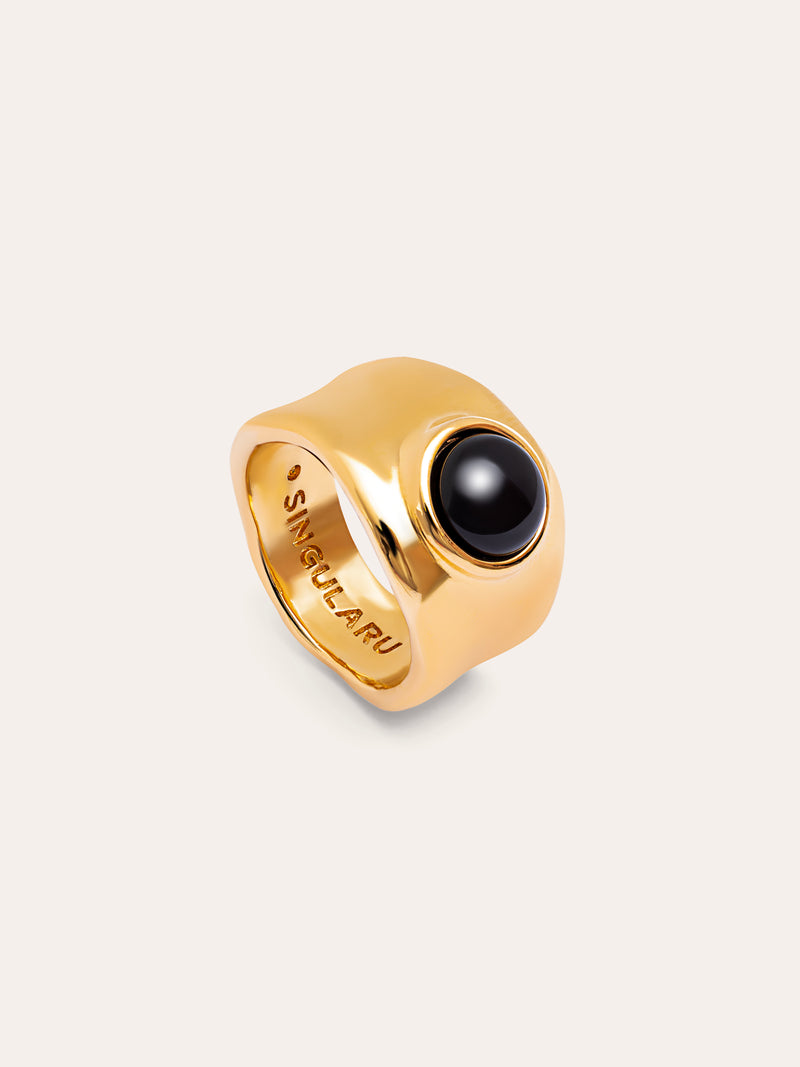 Anillo My Onyx Baño Oro