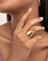 Anillo My Nácar Acero Baño Oro