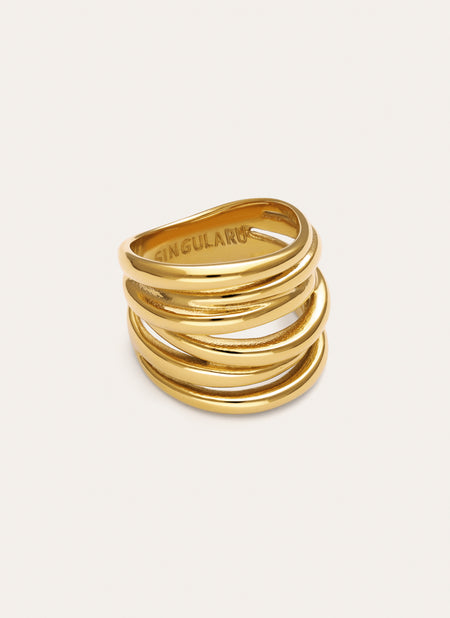 Bague Ondina Acier Plaqué Or