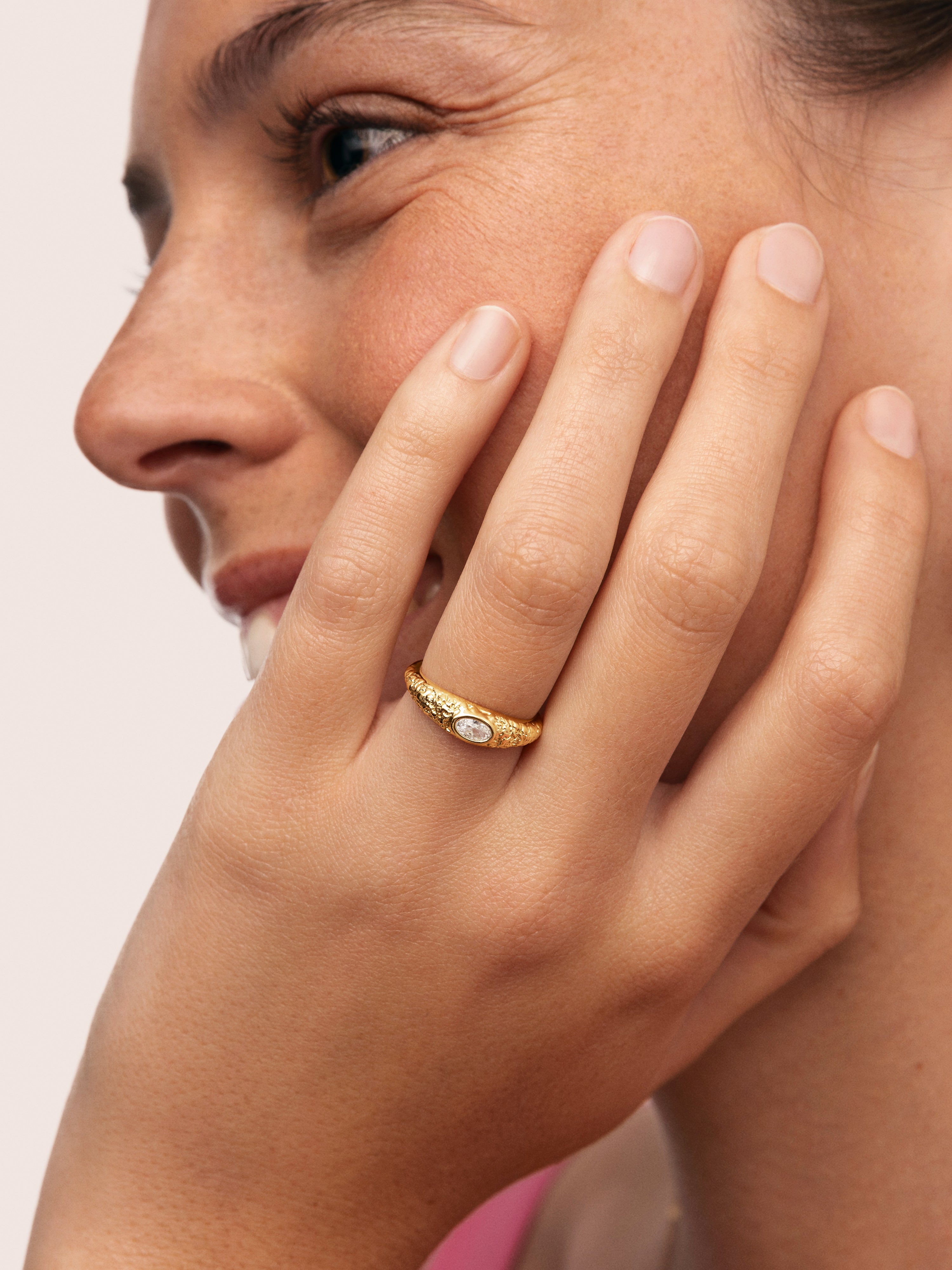 Anillo Organic River Baño Oro