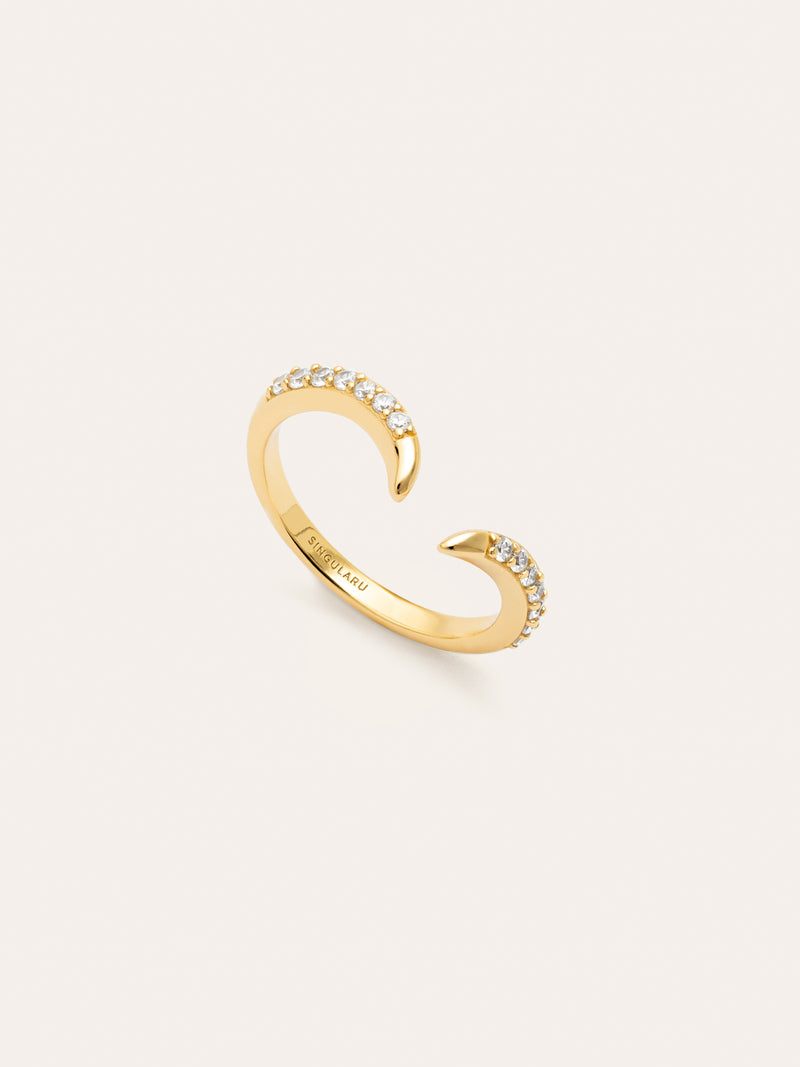 Anillo Peak Scarlett Spark Plata Baño Oro