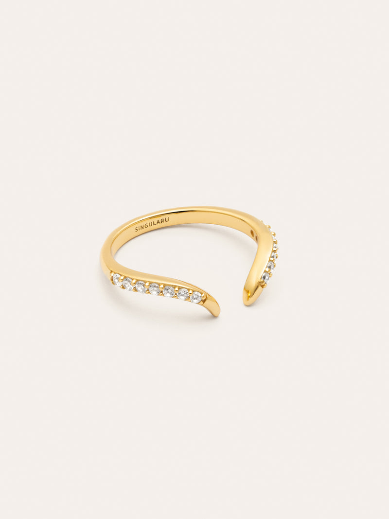 Anillo Peak Scarlett Spark Plata Baño Oro