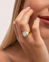 Bague Rose des Vents Nacre Plaqué Or