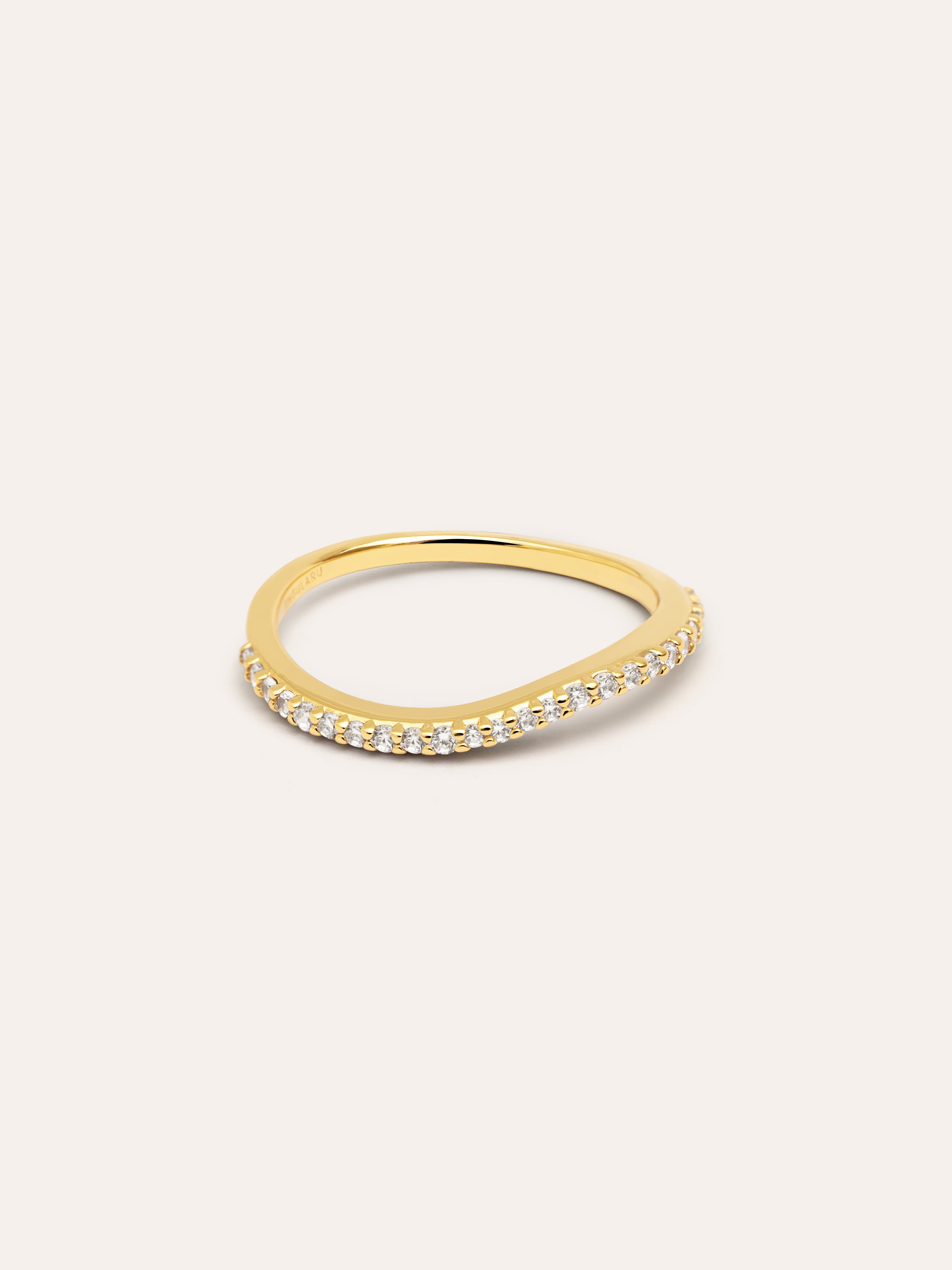 Anillo Fino Scarlett Blanco Baño Oro