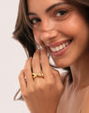 Anel Single Cross Aço Banhado a Ouro