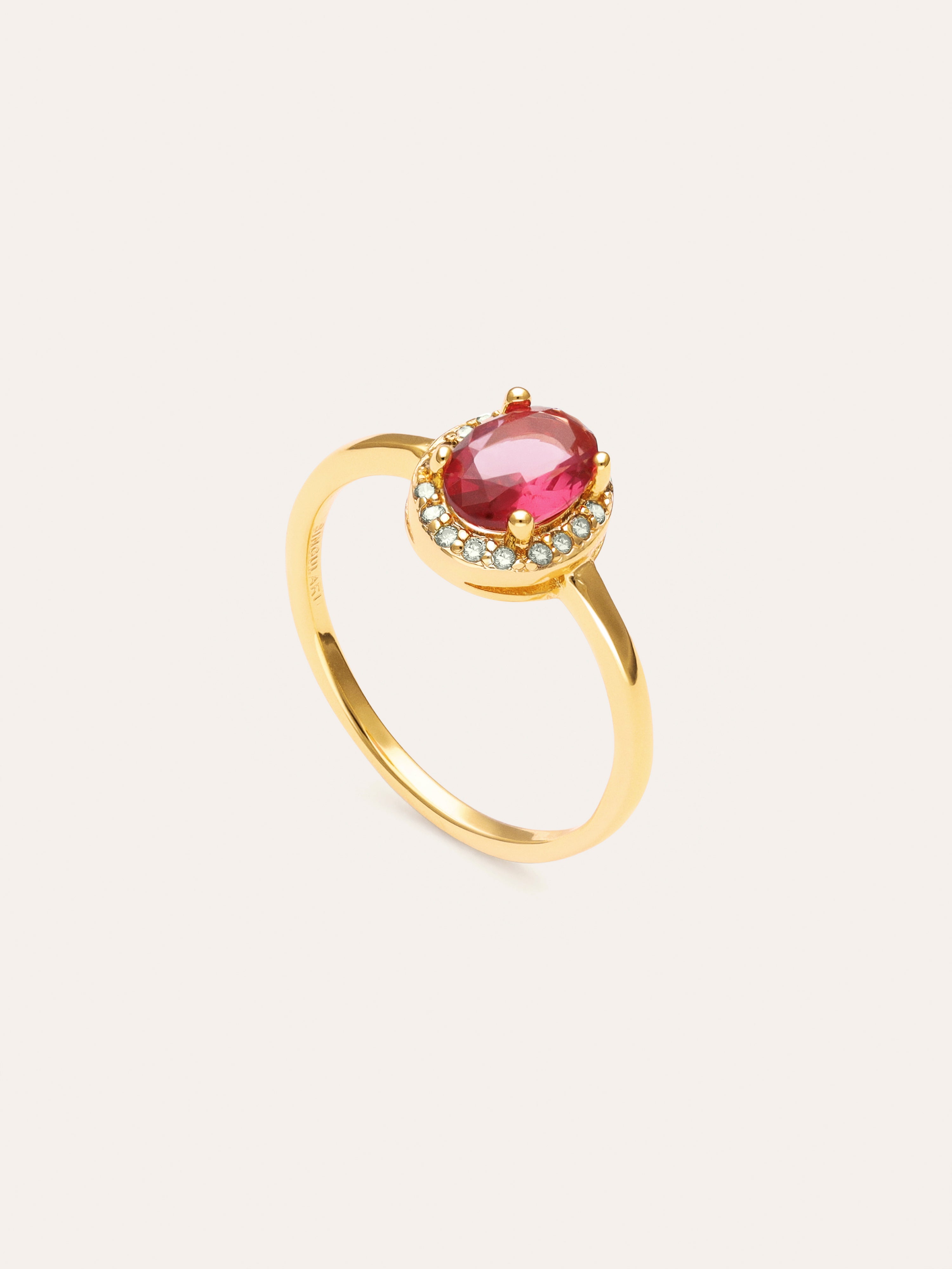 Anel Strawberry Colors Banhado a Ouro