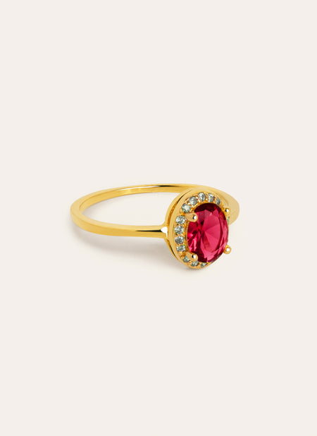 Anel Strawberry Colors Banhado a Ouro