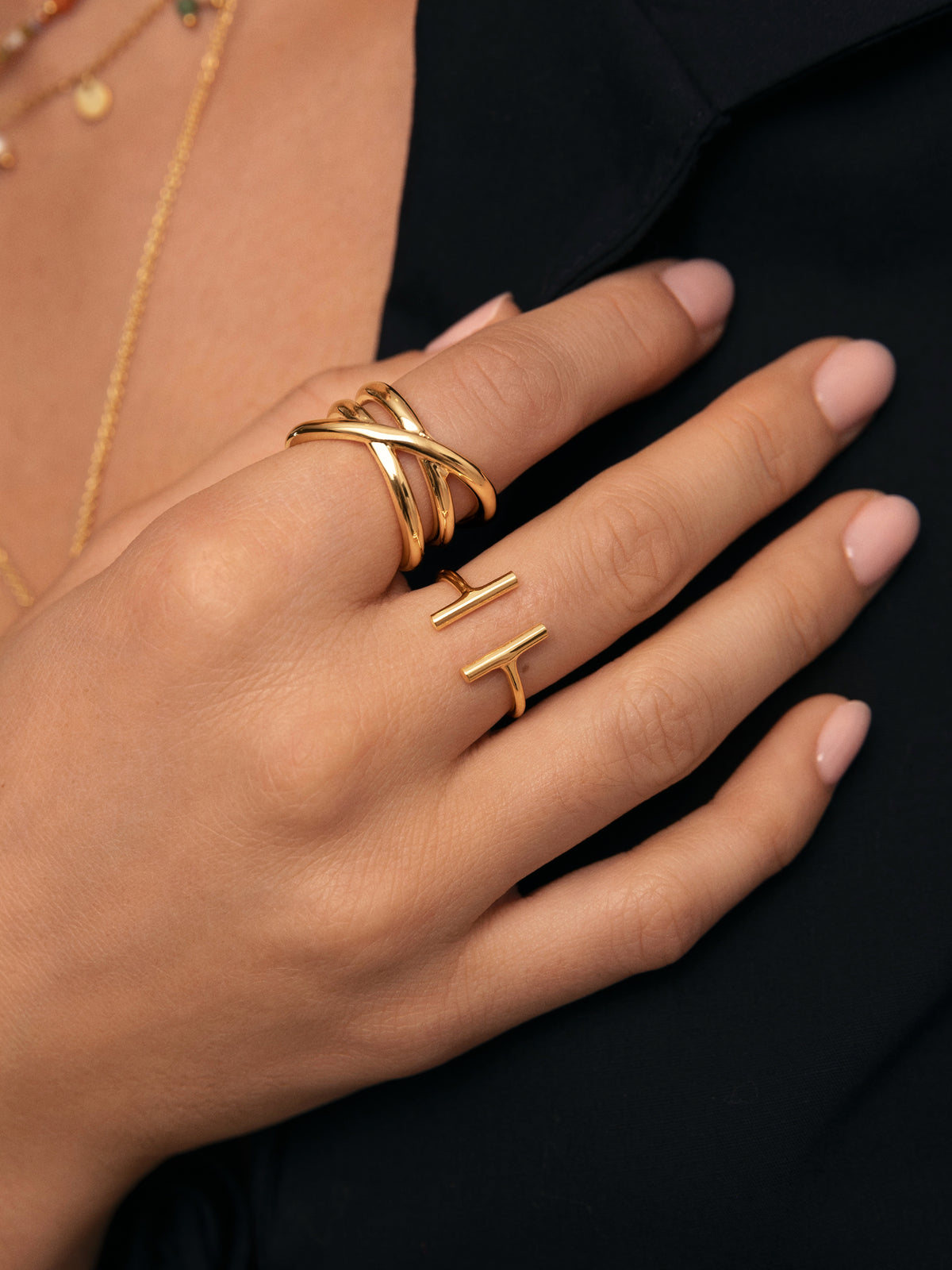 Trinity Ring Edelstahl mit 18kt Goldbeschichtung - vista 5