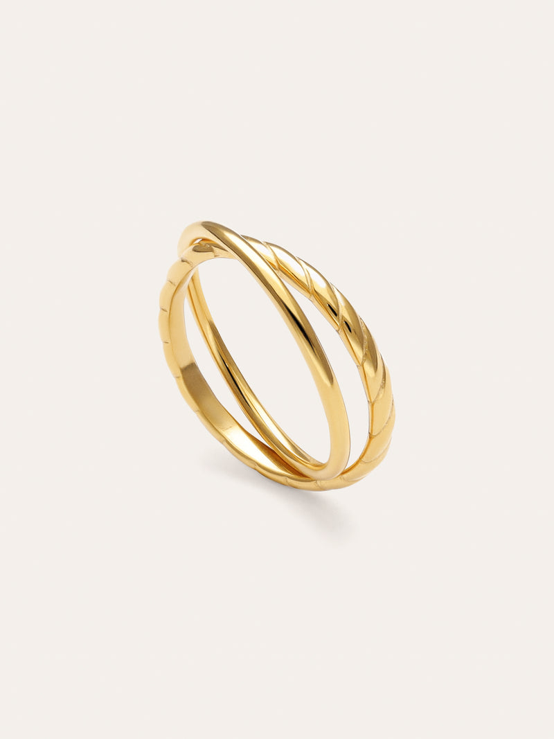 Anillo Story Acero Baño Oro