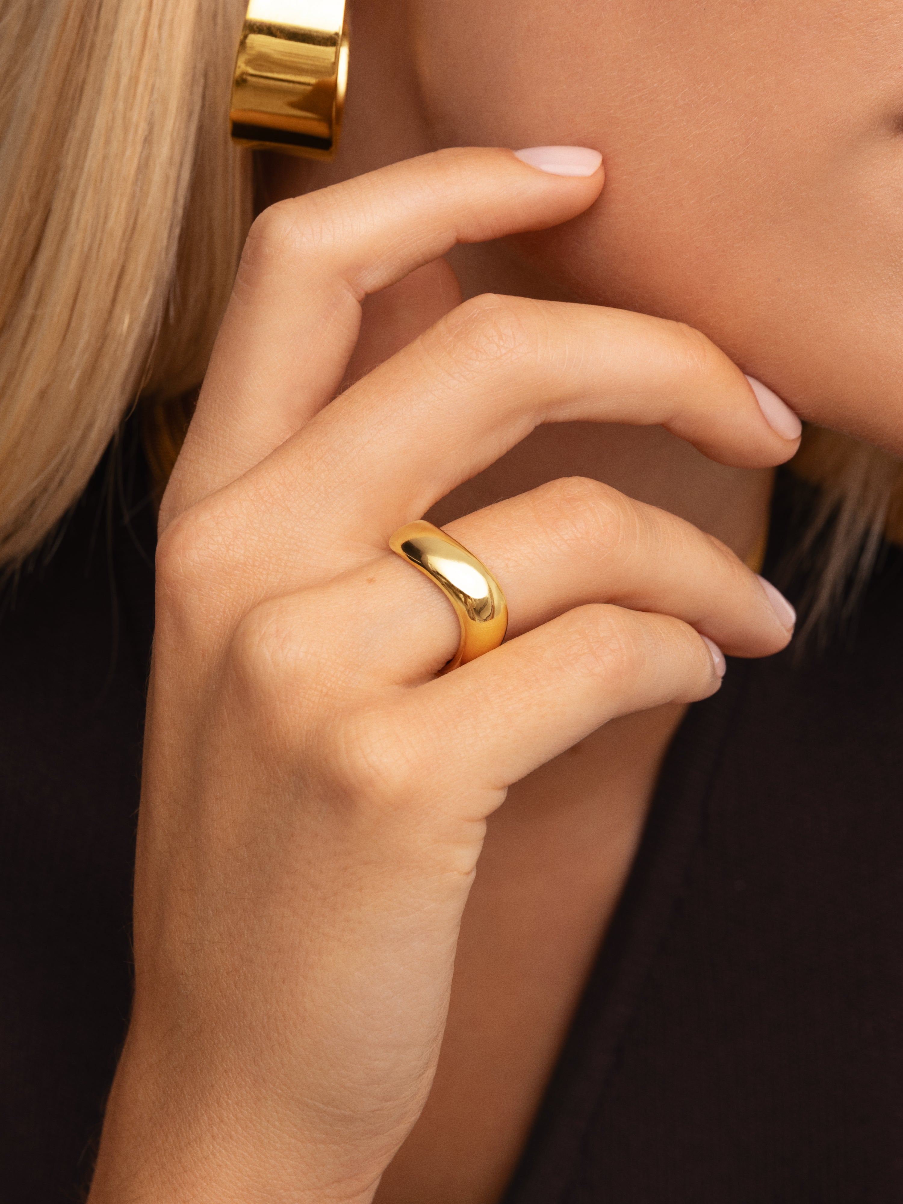 Tina Stainless Steel Gold Ring