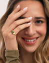 Anillo Trébol Ágata Stone Baño Oro