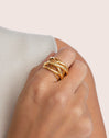 Anillo Triple Cross Baño Oro