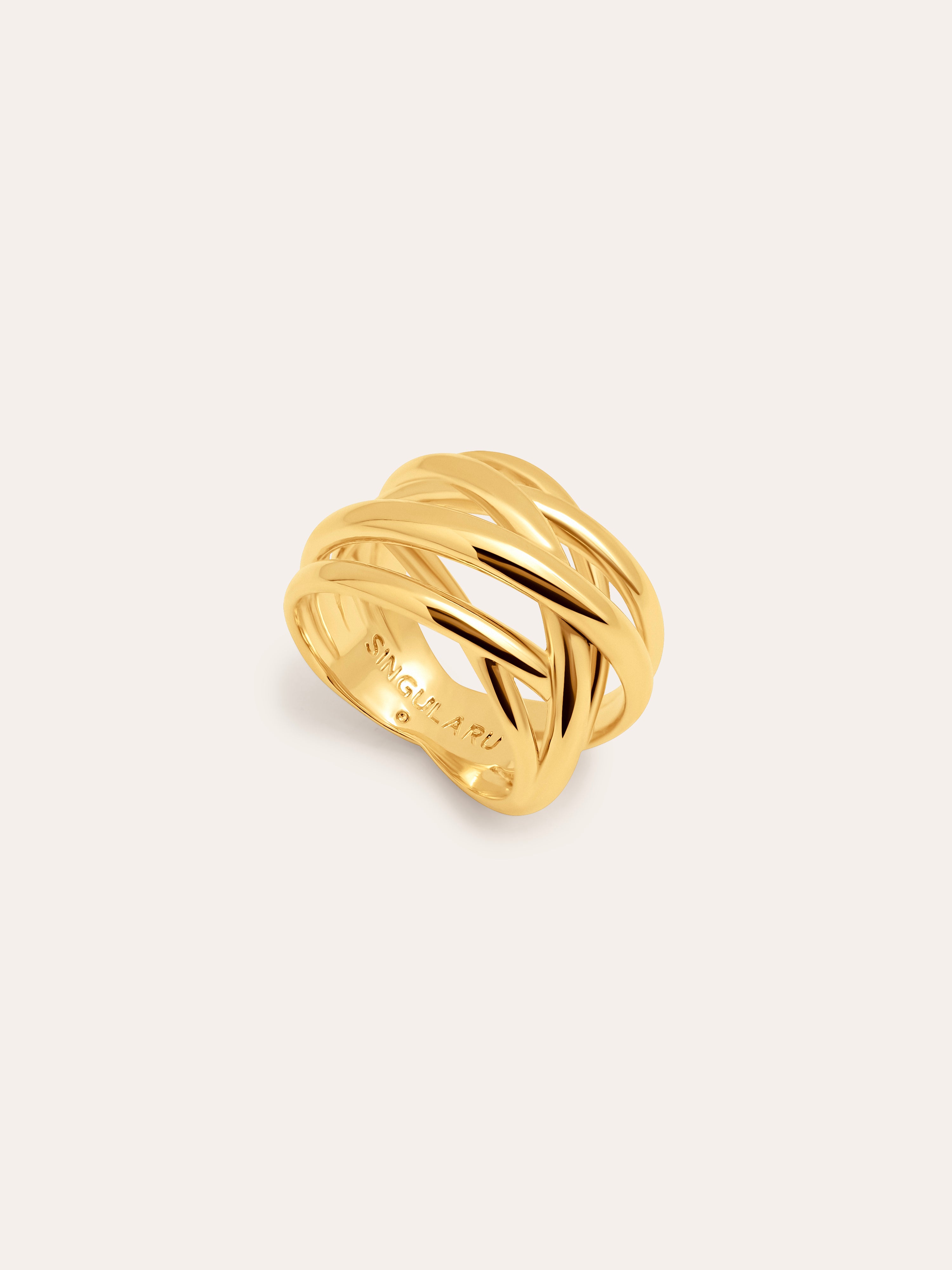 Triple Cross Gold Ring