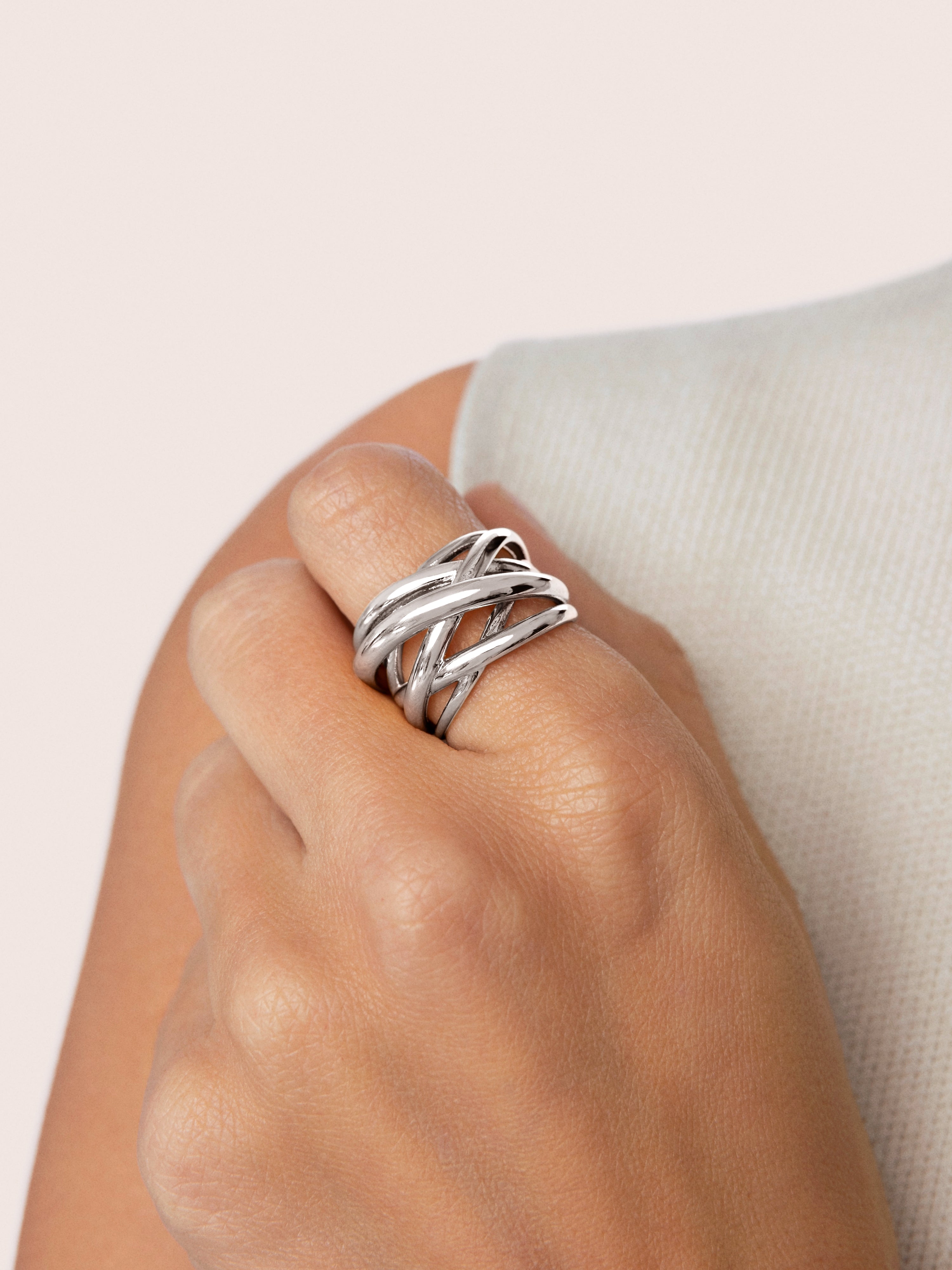 Triple Cross Stainless Steel Ring