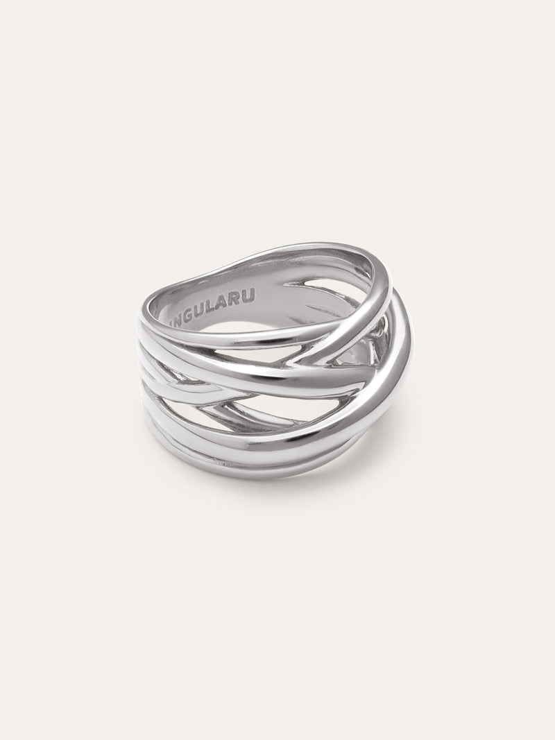 Anillo Triple Cross Acero