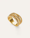 Anillo Triple Cross Spark Baño Oro