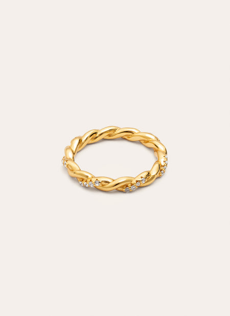 Tressia Ring met Goudkleurige coating