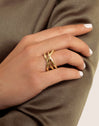 Trinity Ring Edelstahl mit 18kt Goldbeschichtung - puesto en modelo