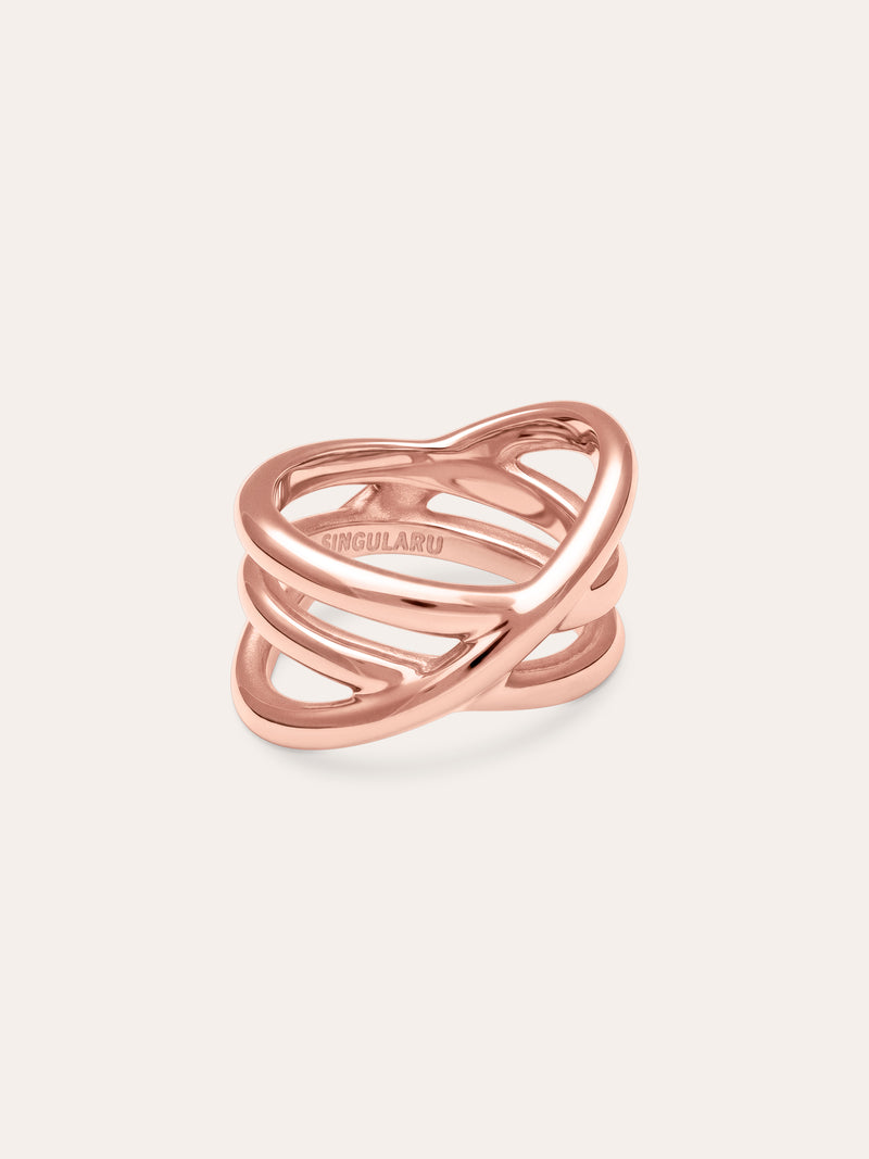 Trinity-Ring Edelstahl Roségoldbeschichtung
