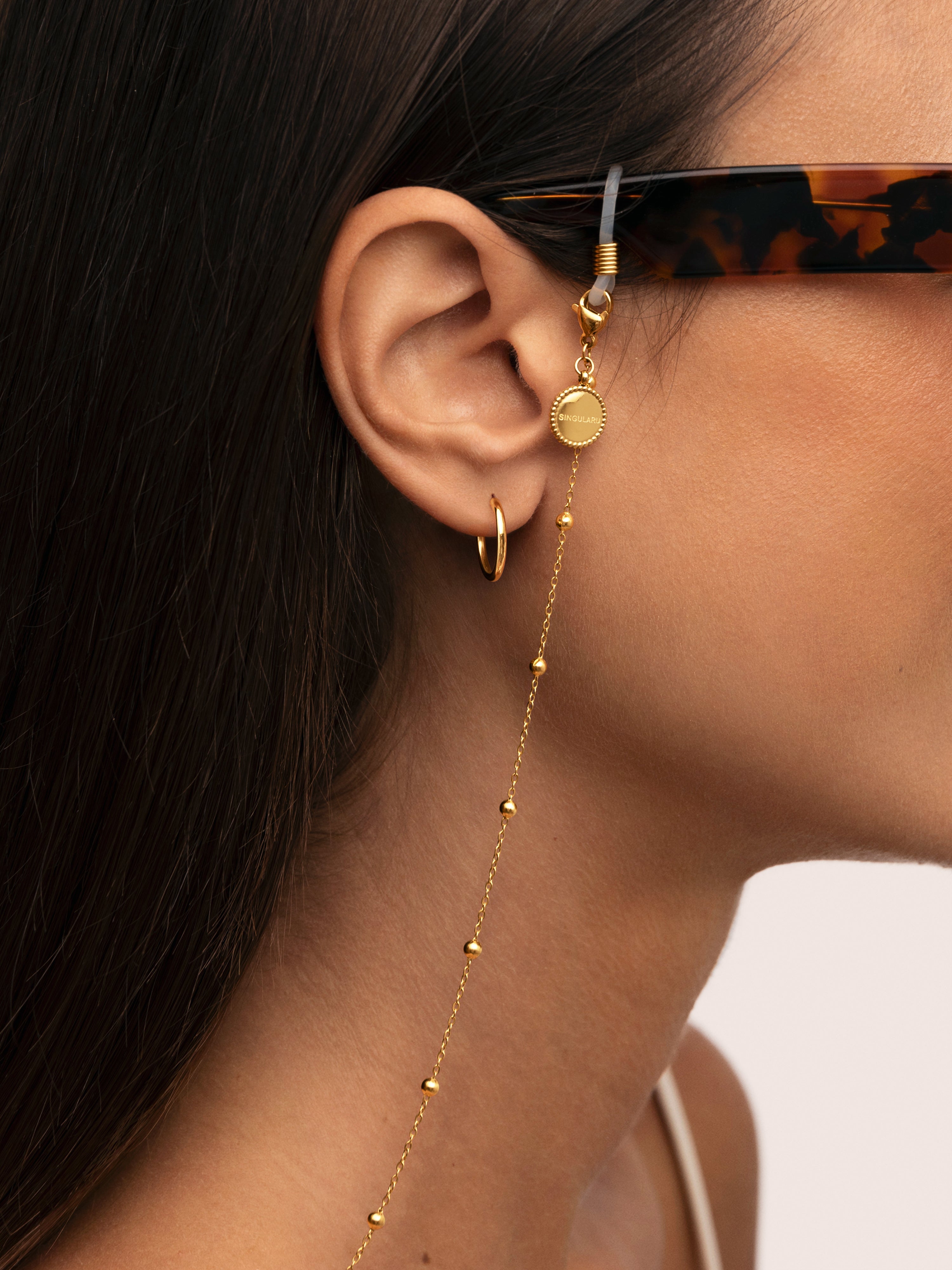 Correa de Gafas Dots Ibiza Acero Baño Oro