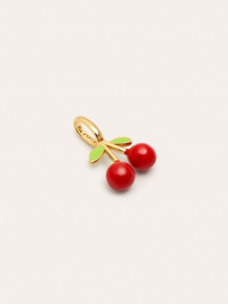 Kirsch-Charm, vergoldet