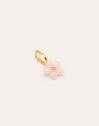 Charm Flower Pink Plata Baño Oro