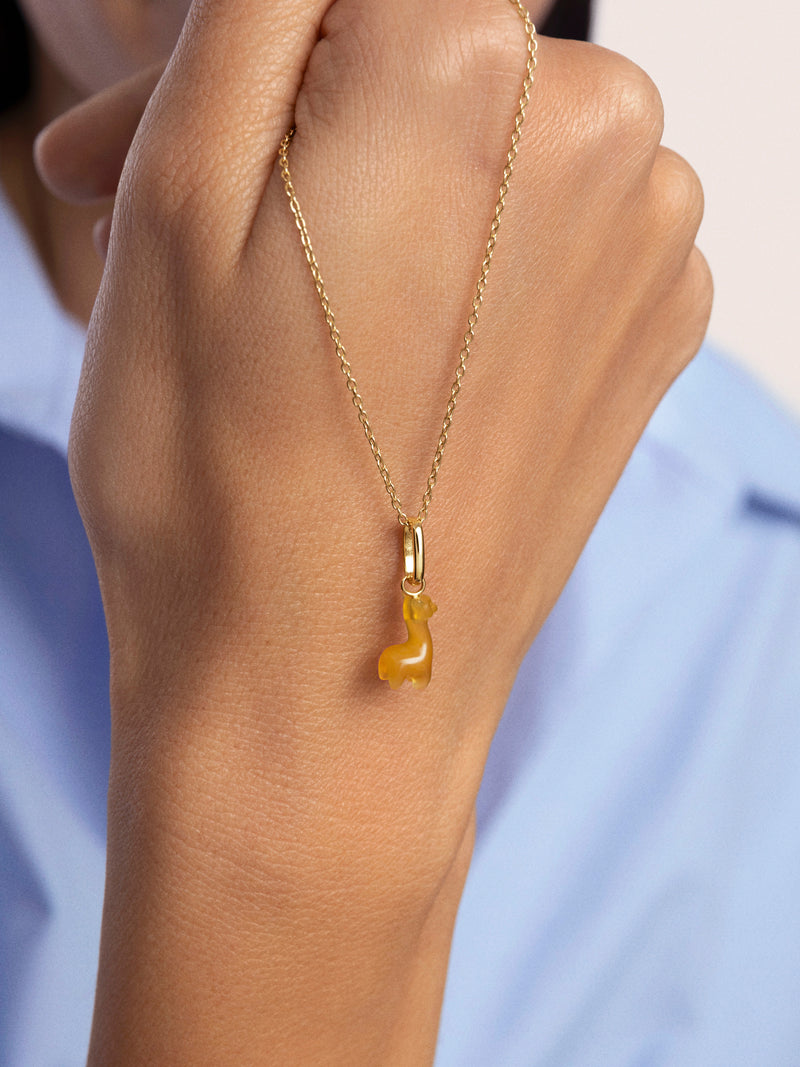 Lama Stone Charm Silber, vergoldet 